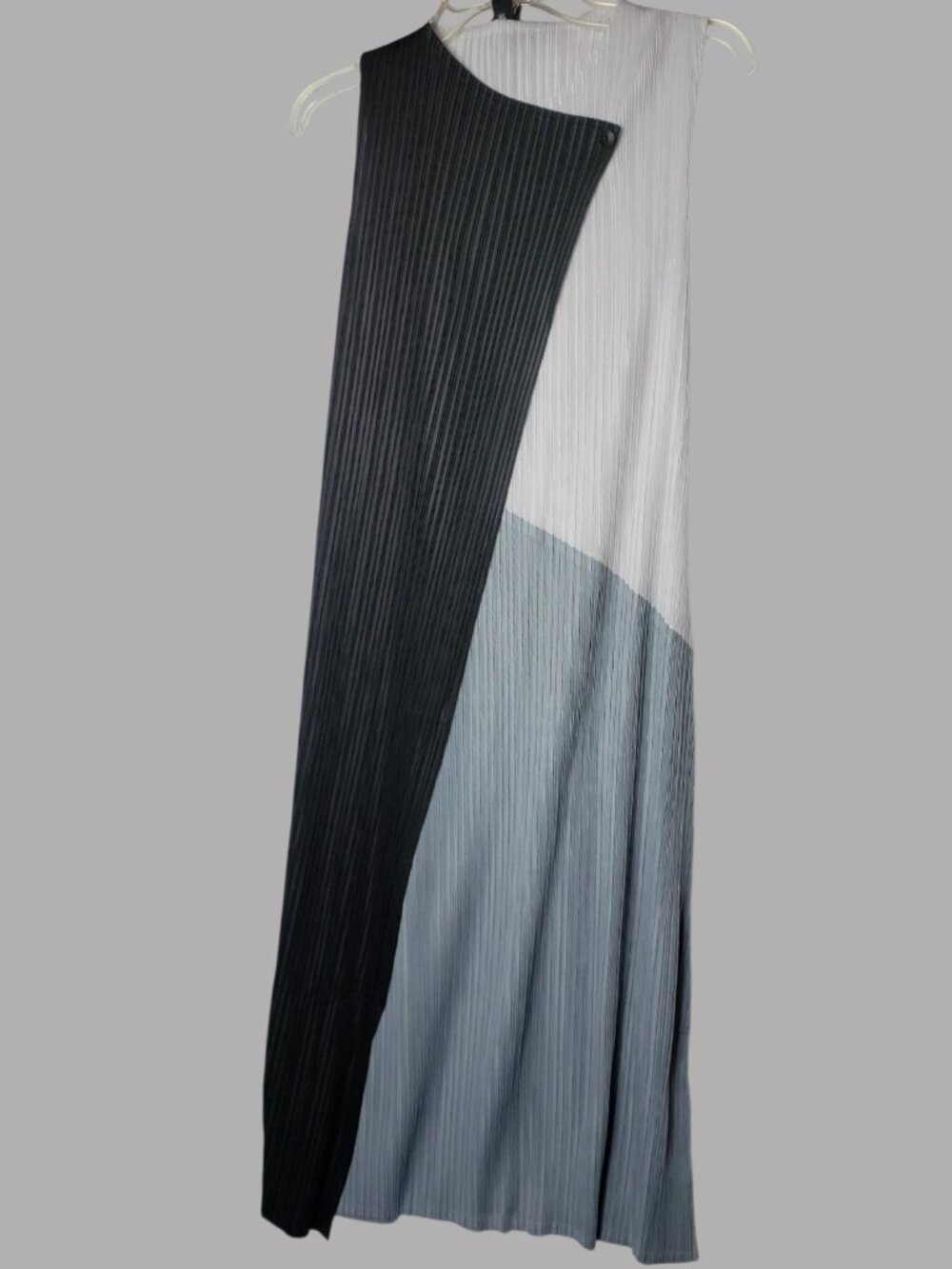 Collage Colorblock Faux Wrap Pencil Dress  Black/Gray One Size - Picture 2 of 9